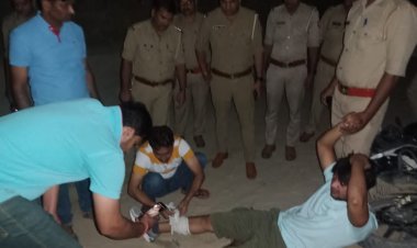 गाजियाबाद पुलिस का बदमाशों की कमर तोड़ अभियान जारी लोनी में मुठभेड़ के बाद शातिर बदमाश किया गिरफ्तार