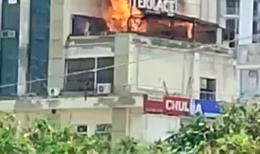 हाईराइज सोसायटी की ऊपरी मंजिल पर स्थित रेस्टोरेंट में लगी भीषण आग