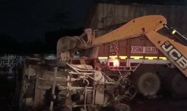 नया बस अड्डा के पास फ्लाईओवर पर हुआ दर्दनाक हादसा, सीमेंट से भरे ओवरलोड ट्रक ने 2 ऑटो और एक बाइक को रौंदा, दो की मौत 8 गंभीर रूप से घायल