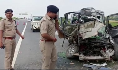 दिल्ली मेरठ एक्सप्रेसवे पर तेज रफ्तार का कहर इको गाड़ी खड़े ट्रक से जा टकराई चार की मौत एक मासूम बच्ची घायल