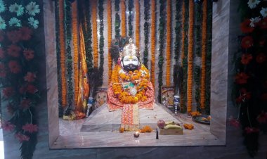 विवेकानंद नगर के मंदिर में की गई बाबा खाटू श्याम  प्रतिमा की प्राण प्रतिष्ठा