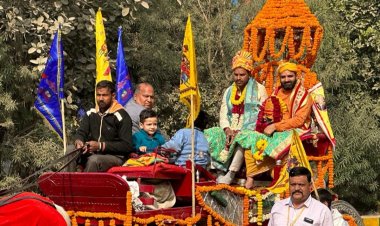 सिद्धपीठ सालासर बालाजी धाम, राजस्थान के पुजारी निज मंदिर श्री बंटी जी महाराज का भव्य स्वागत