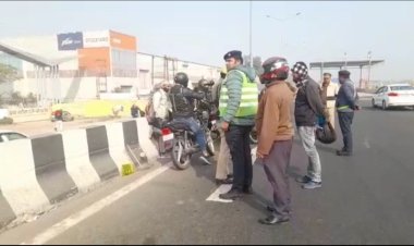 दिल्ली मेरठ एक्सप्रेसवे और ईस्टर्न पेरीफेरल पर प्रतिबंधित वाहनों के खिलाफ पुलिस का अभियान जारी महज 13 दिन के अंदर प्रतिबंधित वाहनों के करीब 4 करोड़ों रुपए के कटे चालान