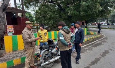 ध्वनि प्रदूषण कर रही बुलेट का ₹24000 के चालान के बाद 214 अन्य बुलेट और वाहनों के चालान काटे गए