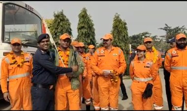 तुर्की से लौटी एनडीआरएफ की टीम के जवानों का भव्य स्वागत ,तमाम लोगों की जान बचाते हुए मलबे में दबे शवों को निकाला था  बाहर