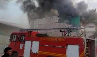 तेजस न्यूज : पंखे के चार मंजिला गोदाम में लगी भीषण आग,दमकल विभाग की टीम ने आधा दर्जन गाड़ियों से भी ज्यादा घण्टों की कड़ी मशक्कत के बाद आग पर पाया काबू