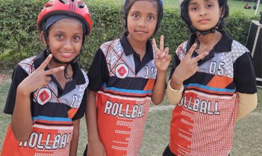 स्टेट रोलबॉल प्रतियोगिता में लखनऊ सेमीफाइनल में।