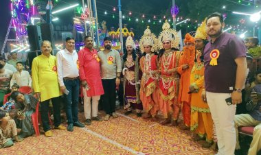 श्री रामचरित रामलीला कमेटी के तत्वाधान में नौवें दिन राम वनवास, केवट मिलन, वन में भरत मिलाप का हुआ मंचन.