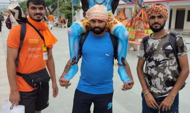 शिव प्रतिमा लिए कावंडियां रहा आकर्षण का केन्द्र