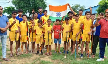 हॉकी टीम के पदक जीतने पर भगौट में मना जश्न