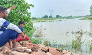 हिंडन नदी के उफान से किसान चिंतित, दे रहे है पहरा