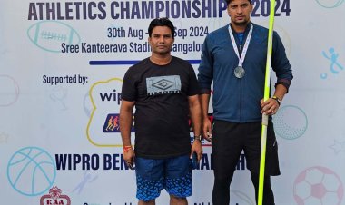 बैंगलोर से भाला फेंक में रजत पदक जीत कर लौटा सचिन
