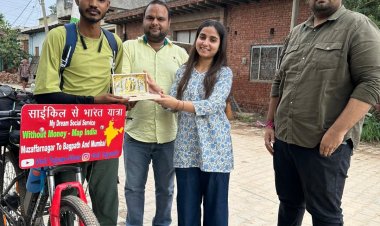 उत्तराखंड से साइकिल चलाकर आया रेणुका पंवार का प्रशंसक