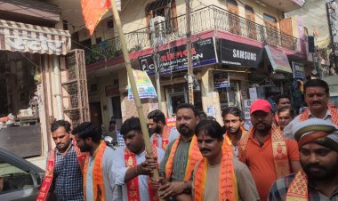 रामलीला मंचन को निकली रामध्वज यात्रा