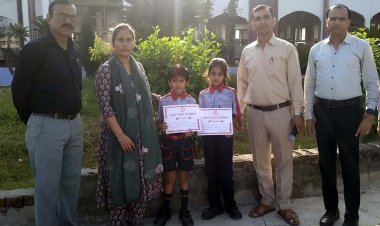 क्रॉस कंट्री के विजेता बच्चों का हुआ स्वागत