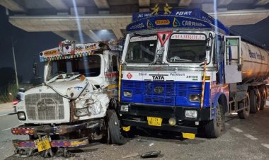 दो ट्रक की भिडंत से चालक समेत दो घायल