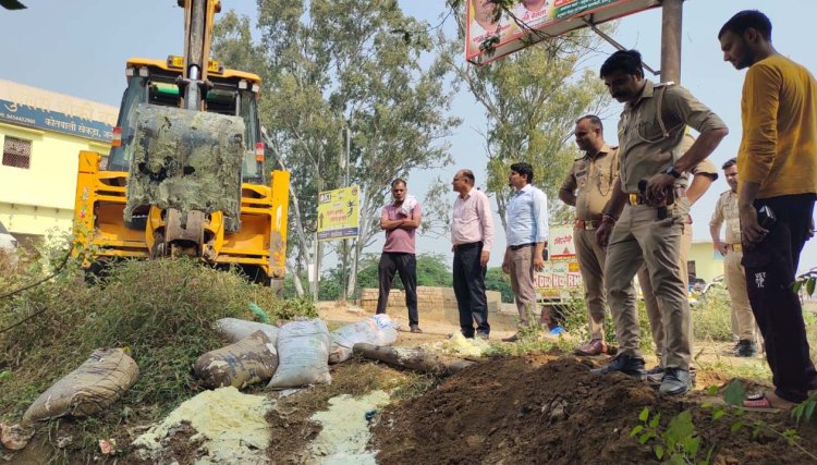 रटौल में तीस कुंतल मिलावटी मावा नष्ट कराया