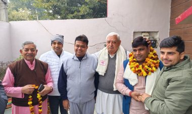 भाजपा नगर अध्यक्ष बनने पर हुआ संदीप का अभिनंदन