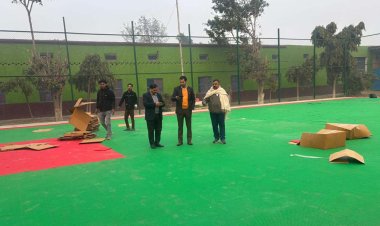 गांधी विद्यालय में नवनिर्मित स्टेडियम की छटा बिखरी