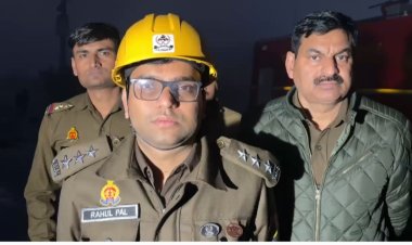 गैस के सिलेंडर से भरे ट्रक में लगी भीषण आग