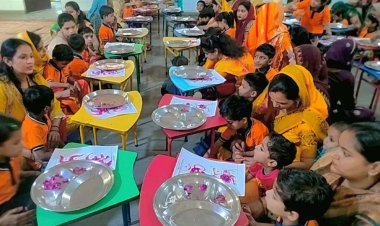 नन्हे विद्यार्थियों का हुआ विद्यारम्भ संस्कार