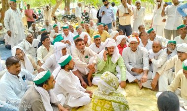 भाकियू ने किसानों की मांगों को लेकर दिया धरना