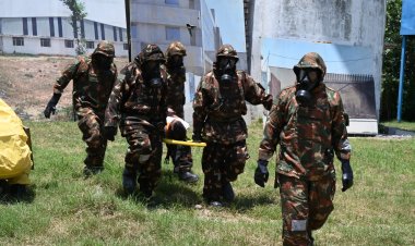 राष्ट्रीय आपदा प्रबंधन संस्थान (NIDM) की 80 सदस्यों  वाली प्रथम व्यापक टीम ने 8 वीं वाहिनी, राष्ट्रीय आपदा मोचन बल (NDRF) के कैंप परिसर का भ्रमण