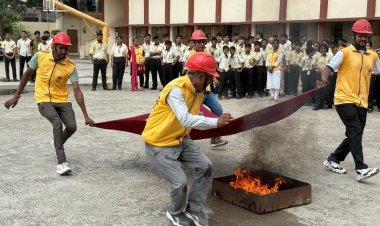 जे.के.जी. इंटरनेशनल स्कूल में सिविल डिफेंस द्वारा मॉक ड्रिल एवं प्रशिक्षण