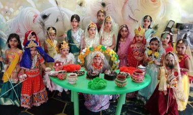 राधाष्टमी पर आदर्श पब्लिक स्कूल हुआ राधामय