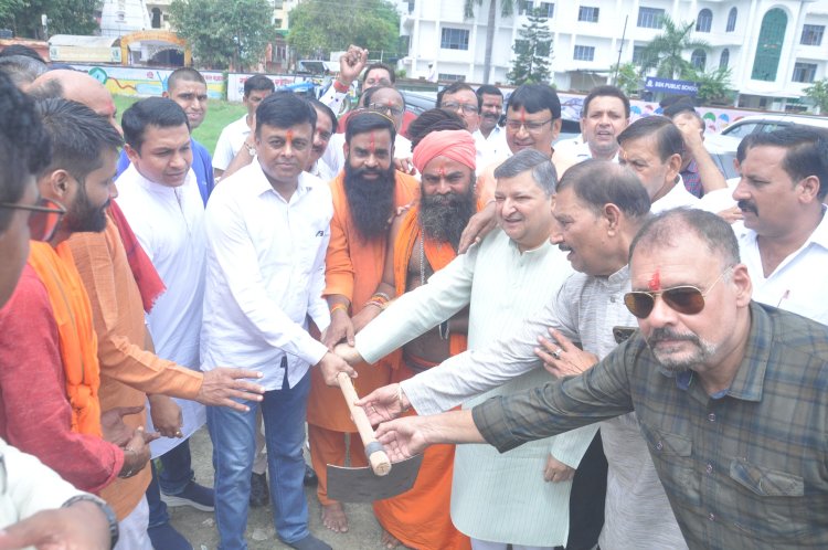 श्री रामचरितमानस रामलीला कमेटी पंजी.ने किया धूमधाम से भूमि पूजन