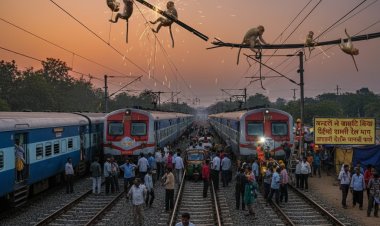 बंदरों की धमाचौकड़ी से दिल्ली-शामली रेल मार्ग ठप, हजारों यात्री बेहाल