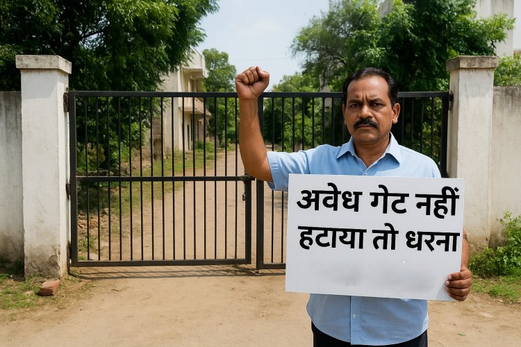 अवैध गेट न हटाने पर 10 सितम्बर से धरना देगा पीड़ित