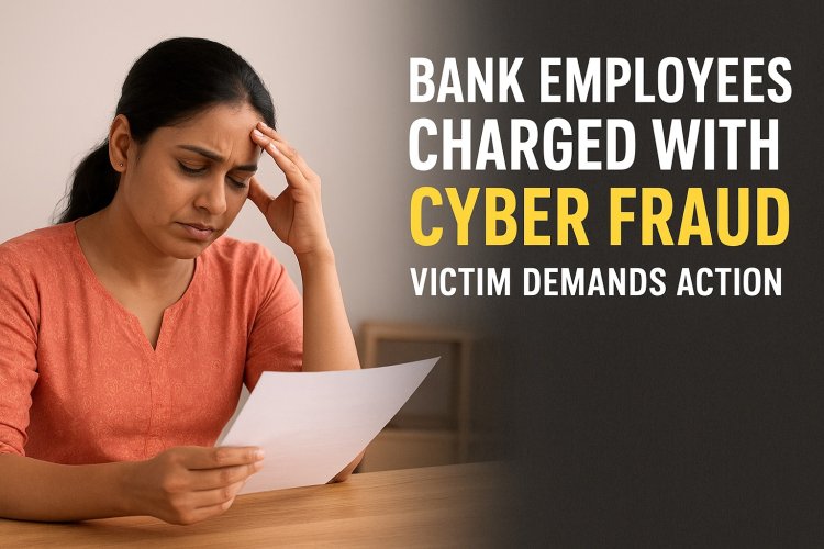 बैंक कर्मचारियों पर साइबर ठगी का आरोप, पीड़िता ने की कार्रवाई की मांग