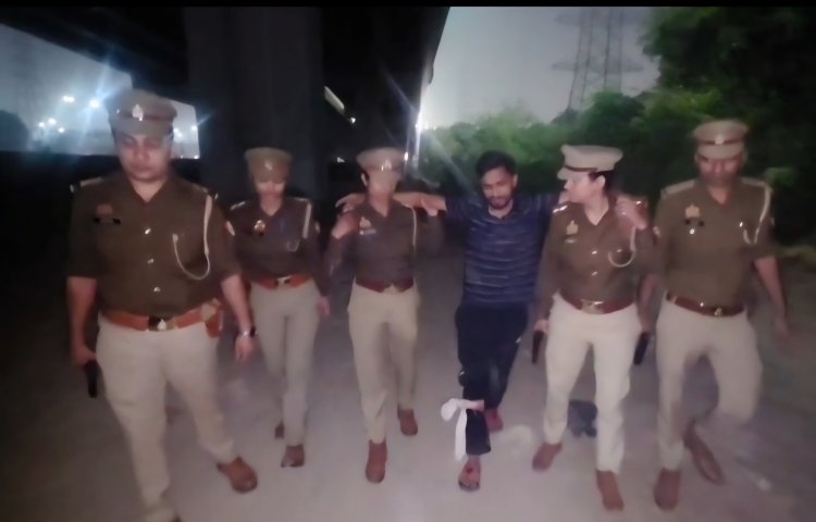 गाजियाबाद के कौशाम्बी थाना पुलिस और बदमाशों के बीच मुठभेड़, दो गिरफ्तार