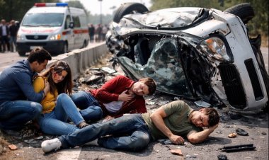 मसूरी घूमने जा रहे युवकों की कार पलटी, चार गंभीर घायल