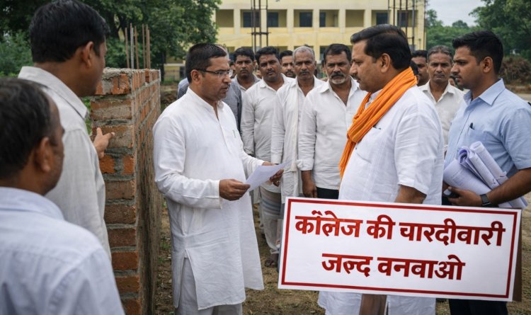 जनता इंटर कॉलेज की चारदीवारी निर्माण जल्द कराने की उठी मांग