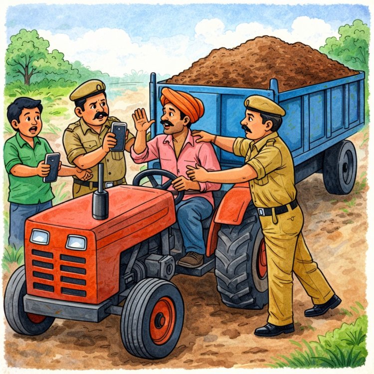 मिट्टी ले जा रहे चालक से पुलिस की मारपीट का आरोप, वीडियो बनाने वाले युवक का फोन भी छीना