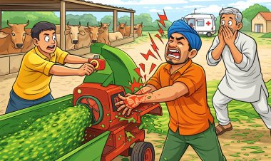 गौशाला में चारा काटते समय कर्मचारी का हाथ मशीन में फंसा, हालत गंभीर