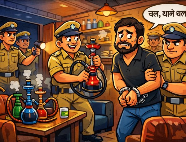खेकड़ा में अवैध हुक्का बार पर पुलिस का छापा