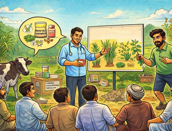 गौरीपुर जवाहरनगर में पशु बांझपन निवारण व सहफसली खेती पर जागरूकता कार्यक्रम