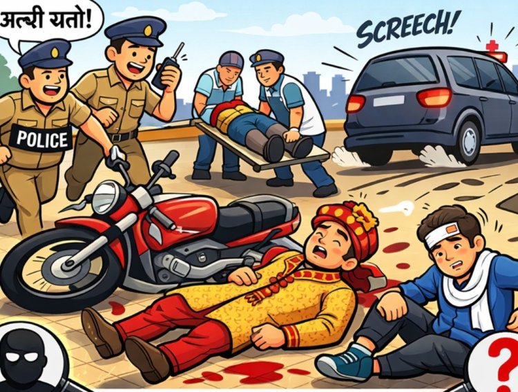 सड़क हादसे में बाइक सवार दो बाराती गंभीर घायल