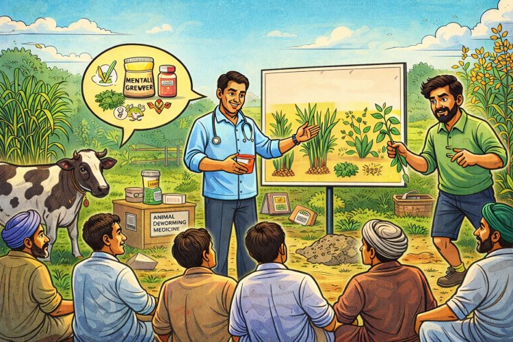 गौरीपुर जवाहरनगर में पशु बांझपन निवारण व सहफसली खेती पर जागरूकता कार्यक्रम