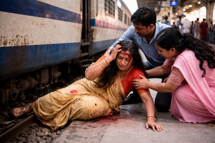 खेकड़ा रेलवे स्टेशन पर हादसा, ट्रेन की चपेट में आकर महिला घायल