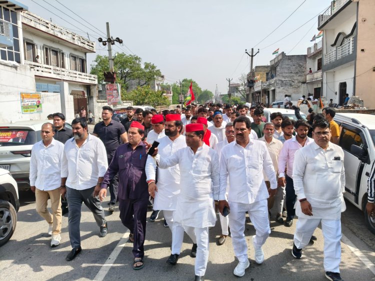 हजारों समर्थकों के साथ रवि बैसला दादरी रैली के लिए रवाना