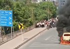 सड़क पर चलती स्कॉर्पियो बनी आग का गोला