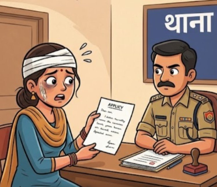 महिला ने ससुराल पक्ष पर मारपीट व उत्पीड़न का लगाया आरोप, रिपोर्ट दर्ज कराने की मांग