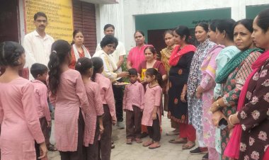 नए शिक्षा सत्र पर कम्पोजिट विद्यालय में बच्चों का हुआ भव्य स्वागत