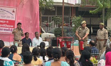 प्रताप विहार सेक्टर-11 में अग्नि सुरक्षा को लेकर मॉक ड्रिल, लोगों को सिखाए बचाव के गुर