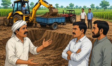 किसान के खेत से जबरन कराया गया अवैध खनन, जमीन हुई बर्बाद