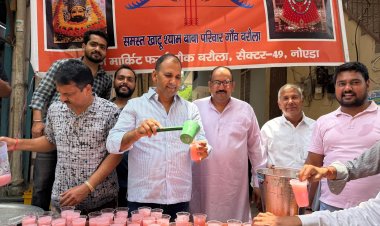 खाटू श्याम सेवा समिति ने किया मीठे शरबत का वितरण